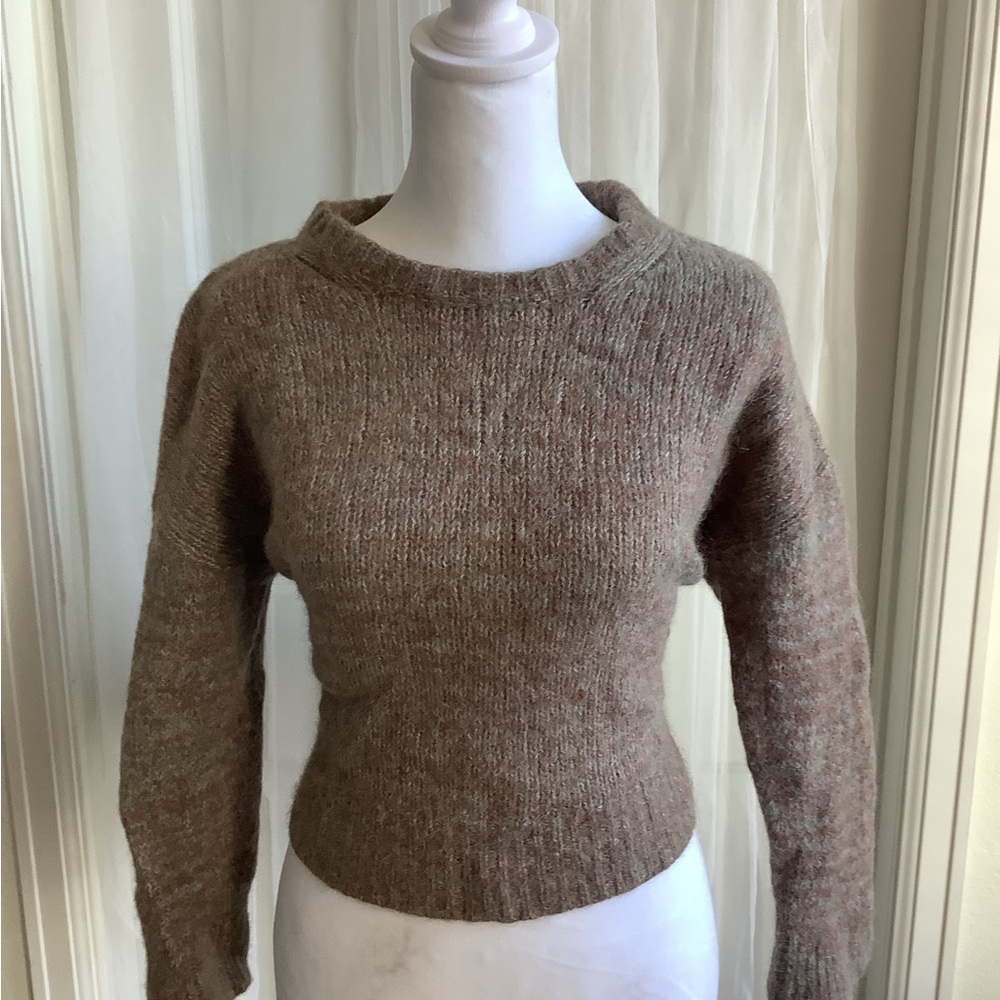 Rachel Zoe Heathered Taupe Crewneck Sweater